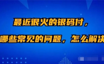 最近很火的银码付，有哪些常见的问题，怎么解决？